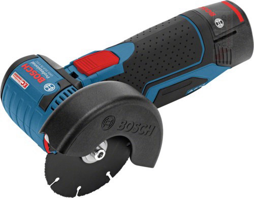 משחזת זווית נטענת 12V כולל שתי סוללות 3.0Ah במזוודת BOSCH LBOXX
