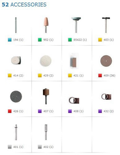 סט אביזרים כללי 52 חלקים לדרמל Dremel 687