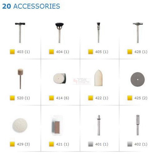 סט ניקוי/הברקה 20 חלקים לדרמל Dremel 684