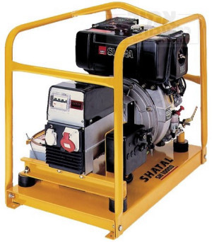 גנרטור דיזל נייד תלת פאזי עם מייצב מתח 10,000W/6,000W שטל (התנעה חשמלית כולל מצבר)