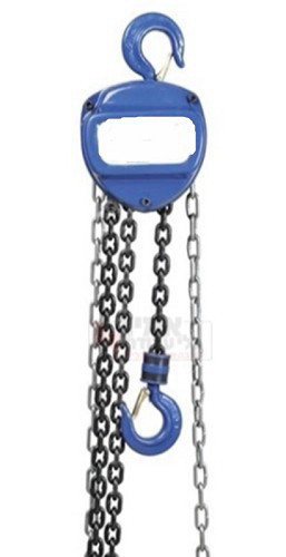 גלגלת הרמה ידנית שרשרת פלשינצוק 1 טון גובה 6 מטר עם מנגנון עומס יתר