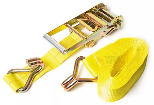 רצועת ראצט 9 מטר 50 ממ עומס 5 טון בצבע צהוב