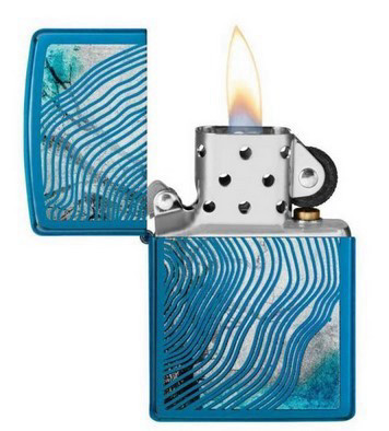 מצת זיפו טבעות עץ כחול