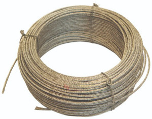 כבל פלדה מגלוון 3 מ"מ 6X7 ליבה סיבית אורך 25 מטר