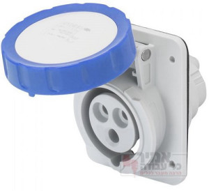שקע ללוח חד - פאזי מוגן מים 16A - חיבור ברגים GEWISS ארכה
