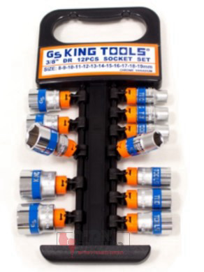 מארז 12 בוקסות "3/8 8-19 מ"מ KING TOOLS