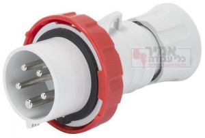 תקע נייד תלת - פאזי מוגן מים 125A - חיבור ברגים GEWISS ארכה