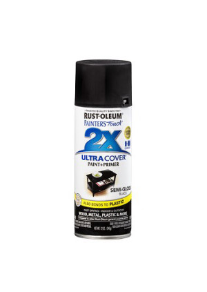 ספריי צבע Ultra Cover 2X שחור חצי מבריק
