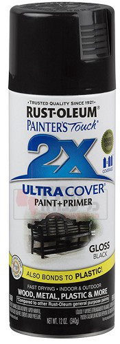 ספריי צבע Ultra Cover 2X שחור מבריק