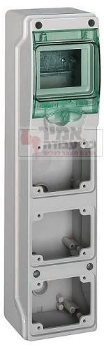 לוח חלוקה 4 מודול להתקנת 3 שקעים חד פאזי SCHNEIDER ELECTRIC ארכה