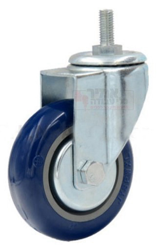 גלגל גומי 3 כחול בורג 3/8 לעומס 50 קג