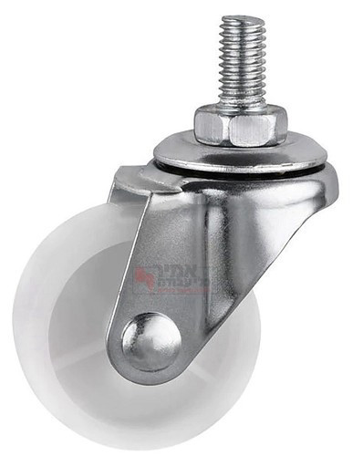 גלגל ניילון 3 לבן בורג 3/8 לעומס 50 קג