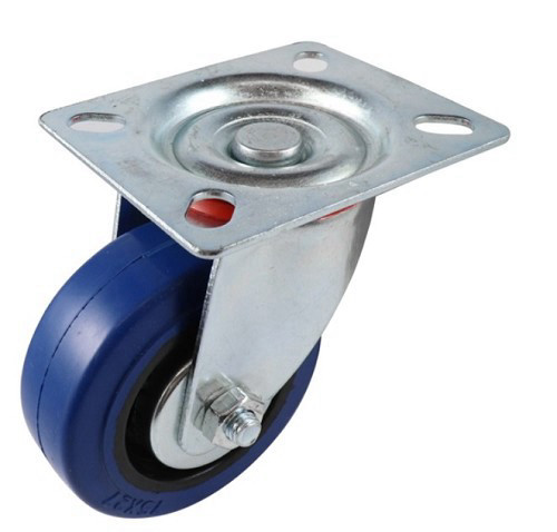 גלגל גומי 5 כחול פלטה מסתובבת לעומס 125 קג