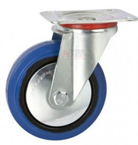 גלגל גומי 5 כחול פלטה מסתובבת לעומס 125 קג