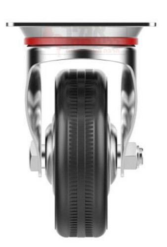 גלגל גומי 4 שחור פלטה מסתובבת ומעצור לעומס 100 קג