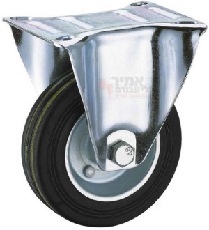 גלגל גומי "4 שחור קבוע לעומס 100 ק"ג