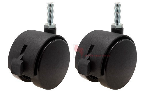 גלגל רהיט כפול 50 סמ שחור בורג 3/8 ומעצור לעומס 30 קג