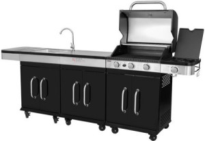 מטבח גינה גריל 4 מבערים ELEGANT + כירת צד + כיור + יח