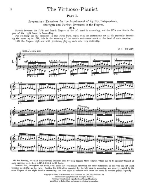ספר תווים Hanon: The Virtuoso Pianist In 60 Exercises For The Piano