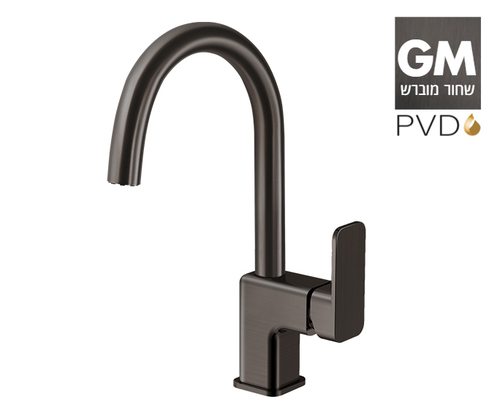 ברז פרח 305420GM שחור מוברש PVD סדרת רומא חמת