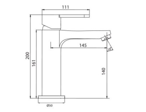 שירטוט ברז פרח בינוני 305343 כרום סדרת קליר חמת
