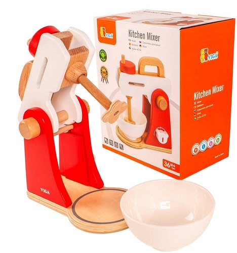 סט מיקסר וקערה מעץ VIGA
