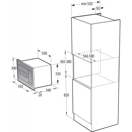 מיקרוגל אינטגרלי GORENJE דגם BM235SYB