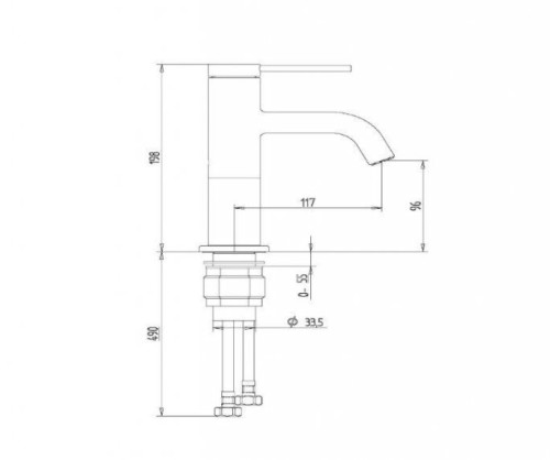 שירטוט ברז פרח נמוך 305741F20S נחושת מוברש PVD סדרת אייס חמת