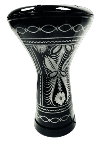 דרבוקה טורקית אלומיניום עם עיטורים EA-GE17 בצבע שחור מבית Gdrums