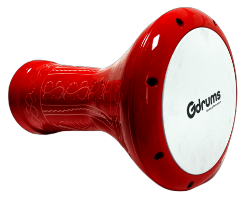 דרבוקה טורקית אלומיניום עם עיטורים EA-GE17 בצבע אדום מבית Gdrums