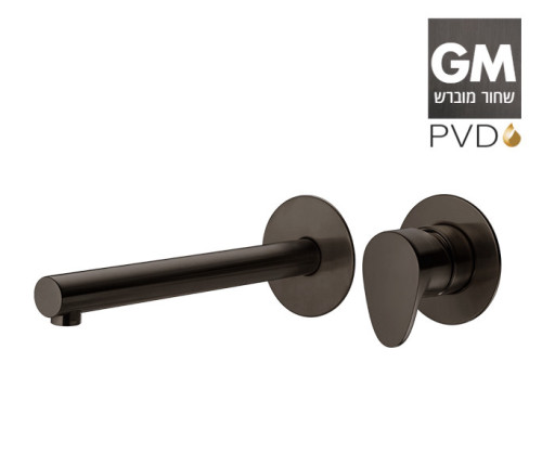 ברז קיר פיה קצרה 305113GM שחור מוברש PVD סדרת גל (WAVE) חמת