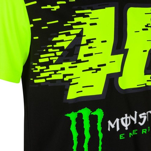 חולצה קצרה ולנטינו רוסי שחור - VR46 DUAL 46 MONSTER ENERGY T-SHIRT 