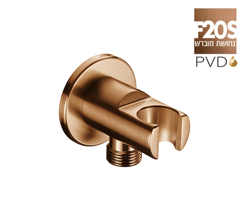 נקודת מים 801296F20S נחושת מוברש PVD עגולה + מתלה, חמת