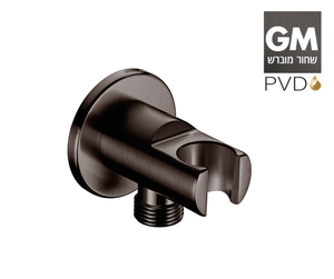 נקודת מים 801296GM שחור מוברש PVD עגולה + מתלה, חמת
