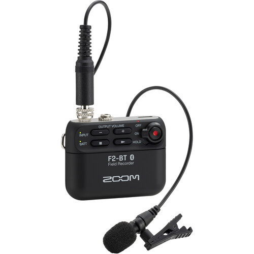 מקליט סאונד נייד עם מיקרופון דש Zoom F2-BT Recorder + Lav Mic