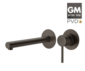 ברז קיר לכיור רחצה 305214GM שחור מוברש PVD סדרת מצדה חמת