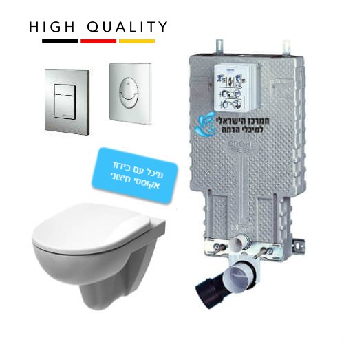 ניאגרה סמויה GROHE לקיר בלוקים | כולל אסלה תלויה + מושב אסלה + לחצן Skate Air |