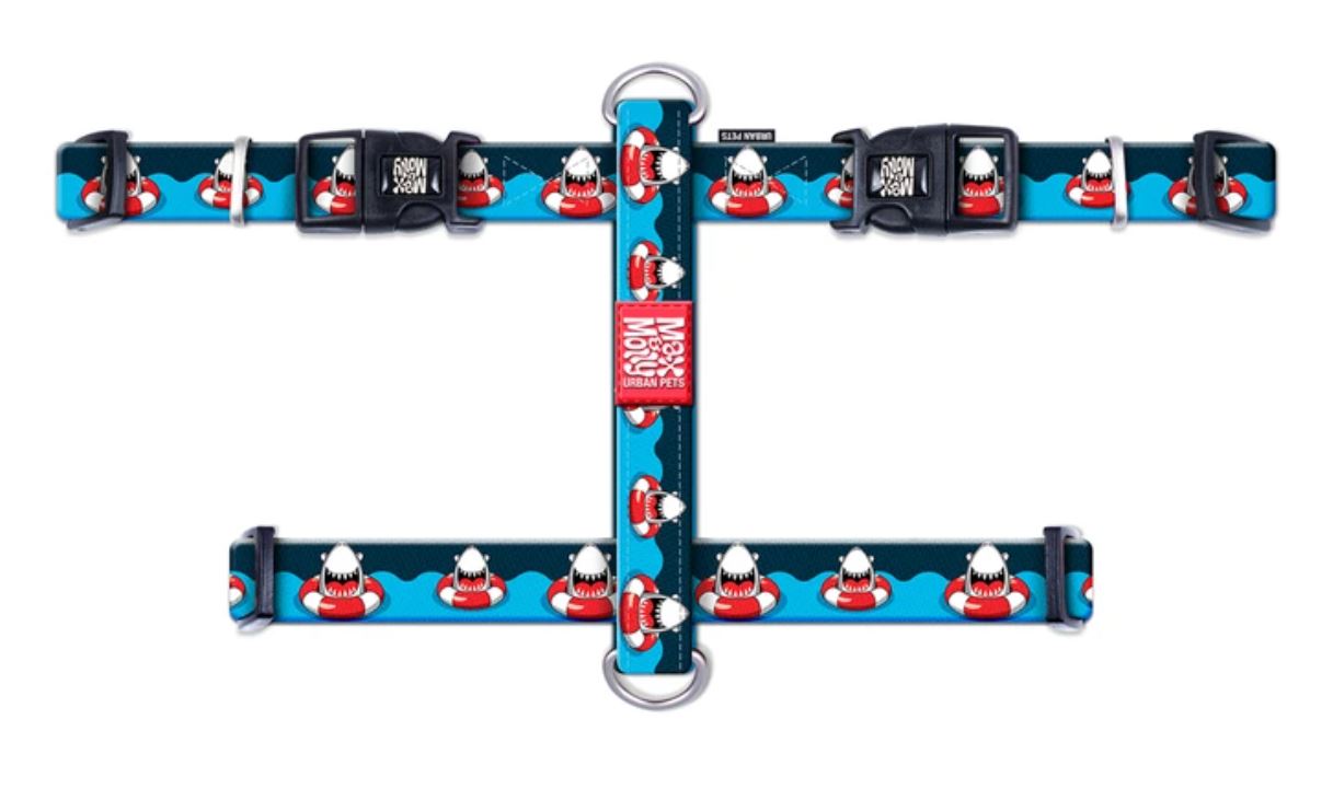 רתמה מקס ומולי מידה XS בעיצוב כריש H-HARNESS - FRENZY THE SHARK