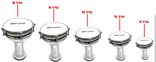 דרבוקה טורקית אלומיניום מדיום 15 בצבע כסף TA-GP15 מבית Gdrums