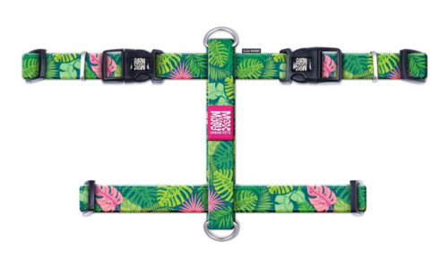 רתמה מקס ומולי מידה M בעיצוב טרופי H-HARNESS - TROPICAL
