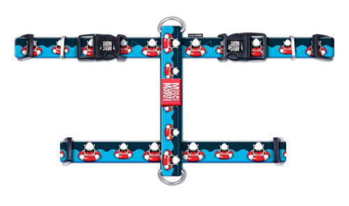 רתמה מקס ומולי מידה L בעיצוב כריש H-HARNESS - FRENZY THE SHARK