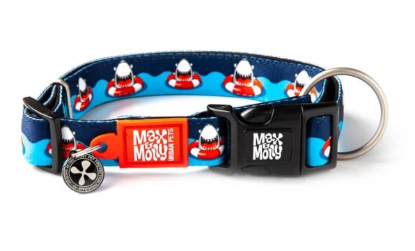  קולר פרנזי הכריש מידה M מקס ומולי COLLAR - FRENZY THE SHARK Max & Molly