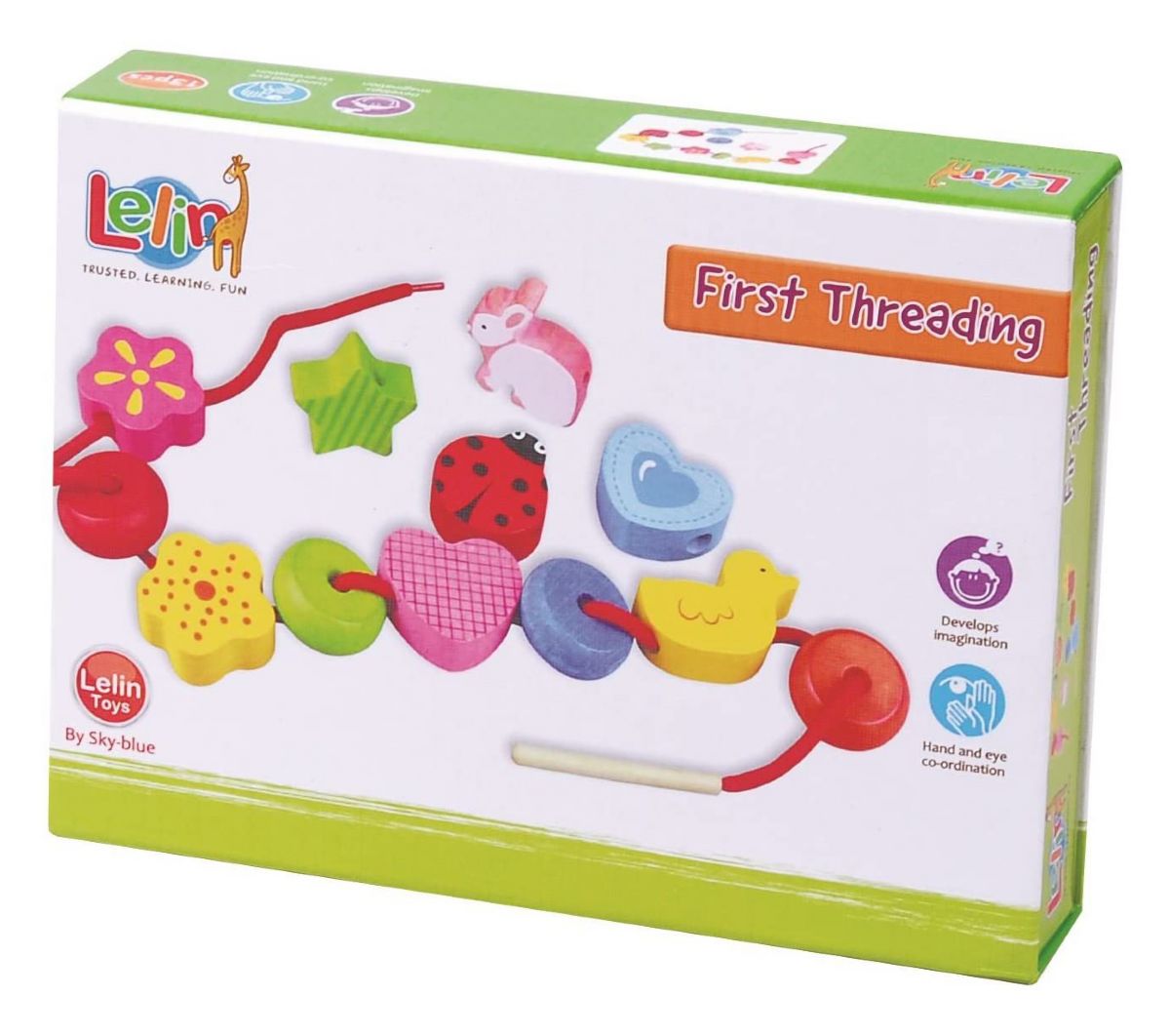 השחלת חרוזים ראשונה מעץ - Lelin