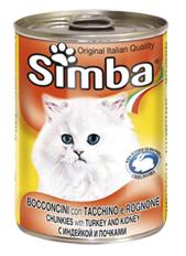 שימורי סימבה הודו וכליות לחתולים 415 גרם - simba
