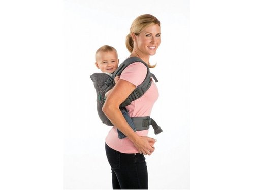 מנשא FLIP ארגונומי 4 ב-1 עם תמיכת ראש מרופדת, מצבי מושב משתנים וסינר מגן קדמי - אפור