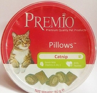 פרמיו חטיף כריות לחתול עם קטניפ 60 גרם - Premio Pillows