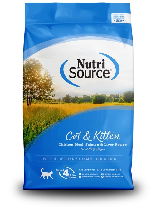 נוטריסורס סלמון עם כבד 5.4 ק"ג - Nutri Source מזון יבש לחתולים בוגרים וגורי חתולים