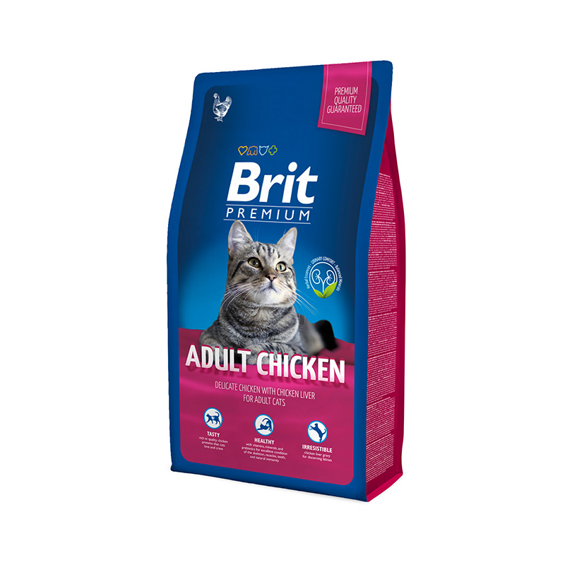 בריט עוף 8 ק"ג - BRIT מזון יבש לחתולים בוגרים