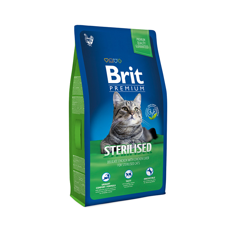 בריט לחתול מסורס 8 ק"ג - BRIT מזון יבש לחתולים
