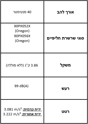 מסור שרשרת נטען ,מסור שרשרת נטען 56V אורך להב 40 ס